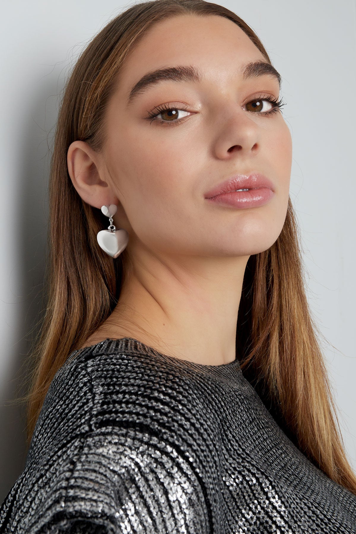 Double Heart Earrings - Gold