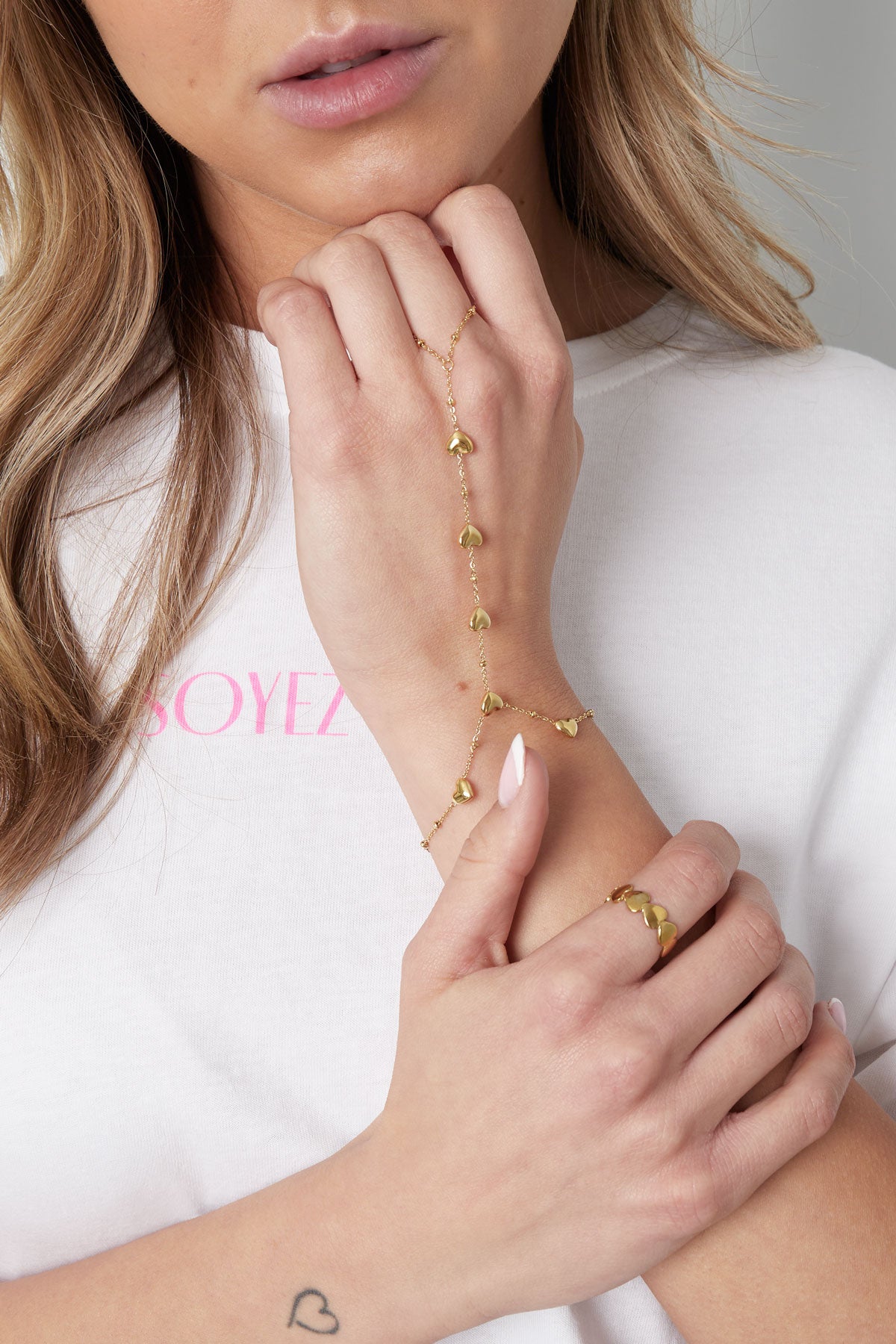 Heart Hand Chain - Gold
