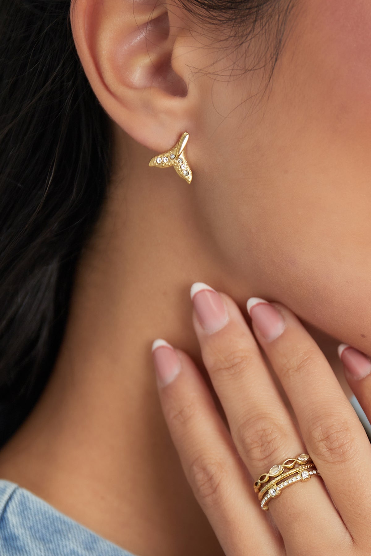 Mermaid Studs - Gold