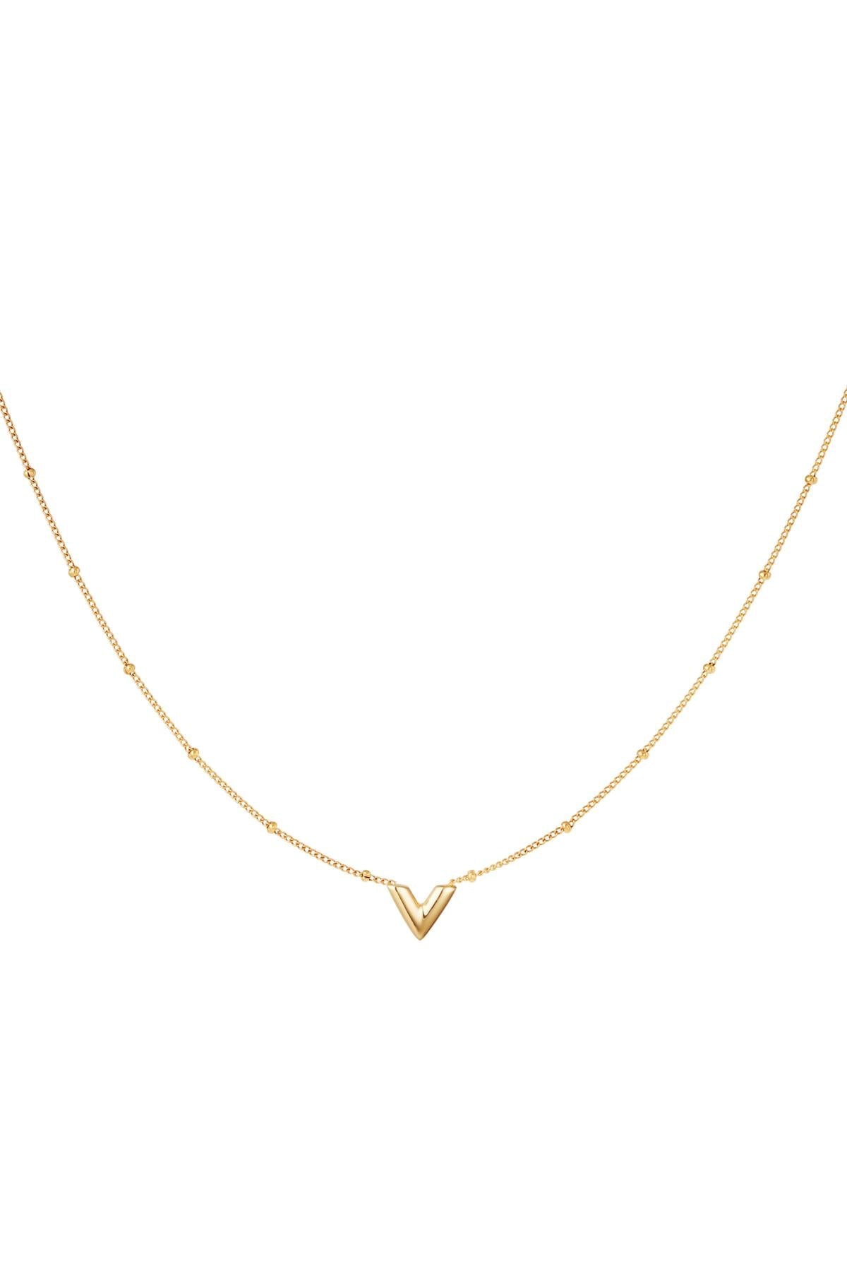 V Dot Necklace - Gold