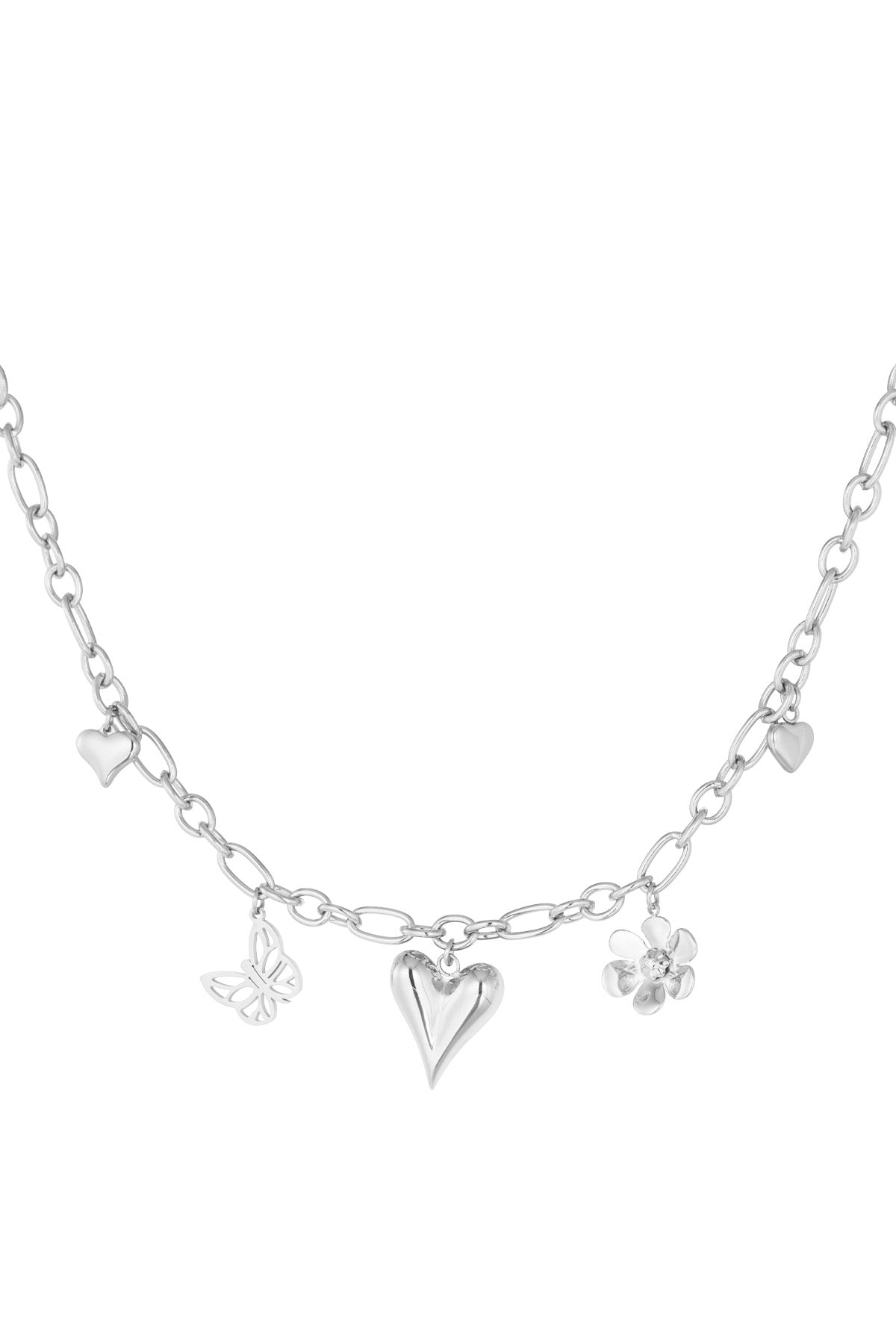 Girly Charm Necklace - Silver