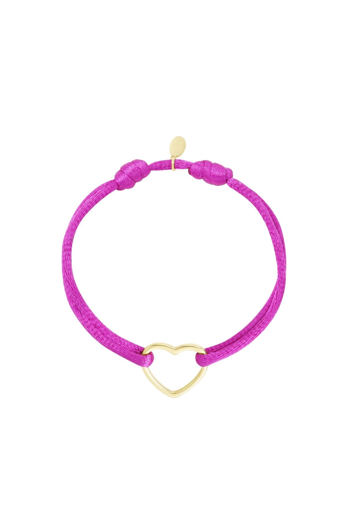 Satin Heart Bracelet - Fuchsia
