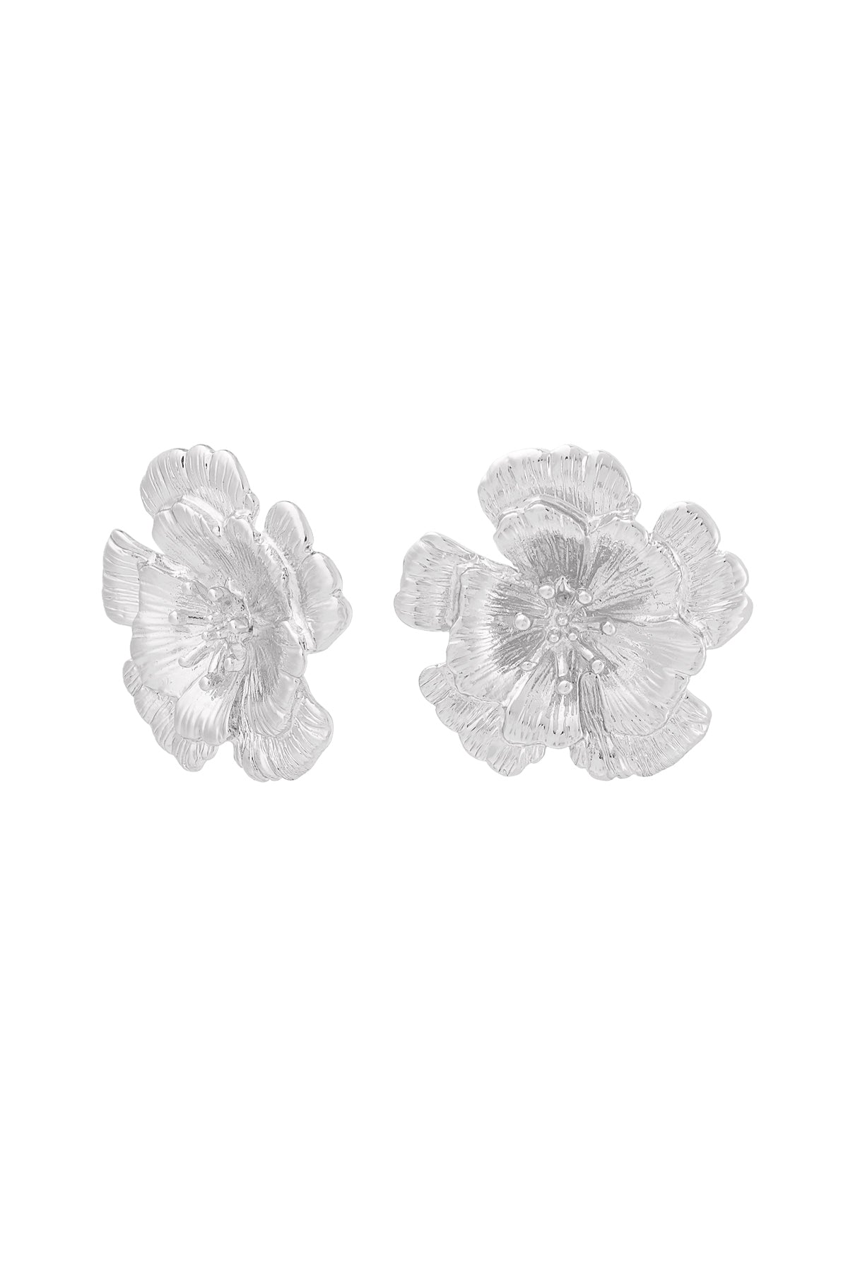 Mary Flower Earrings - Silver