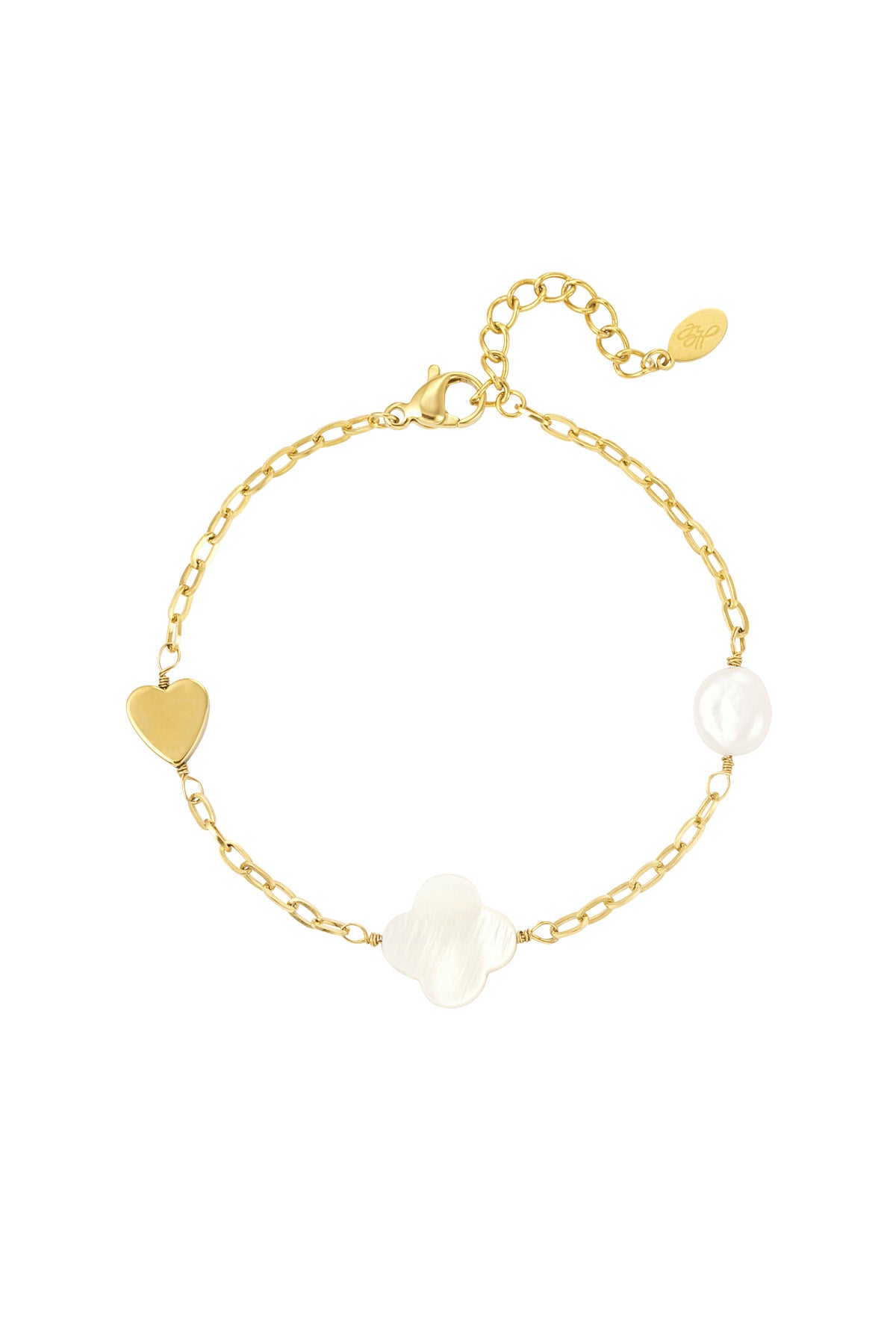 White Gold Heart Bracelet