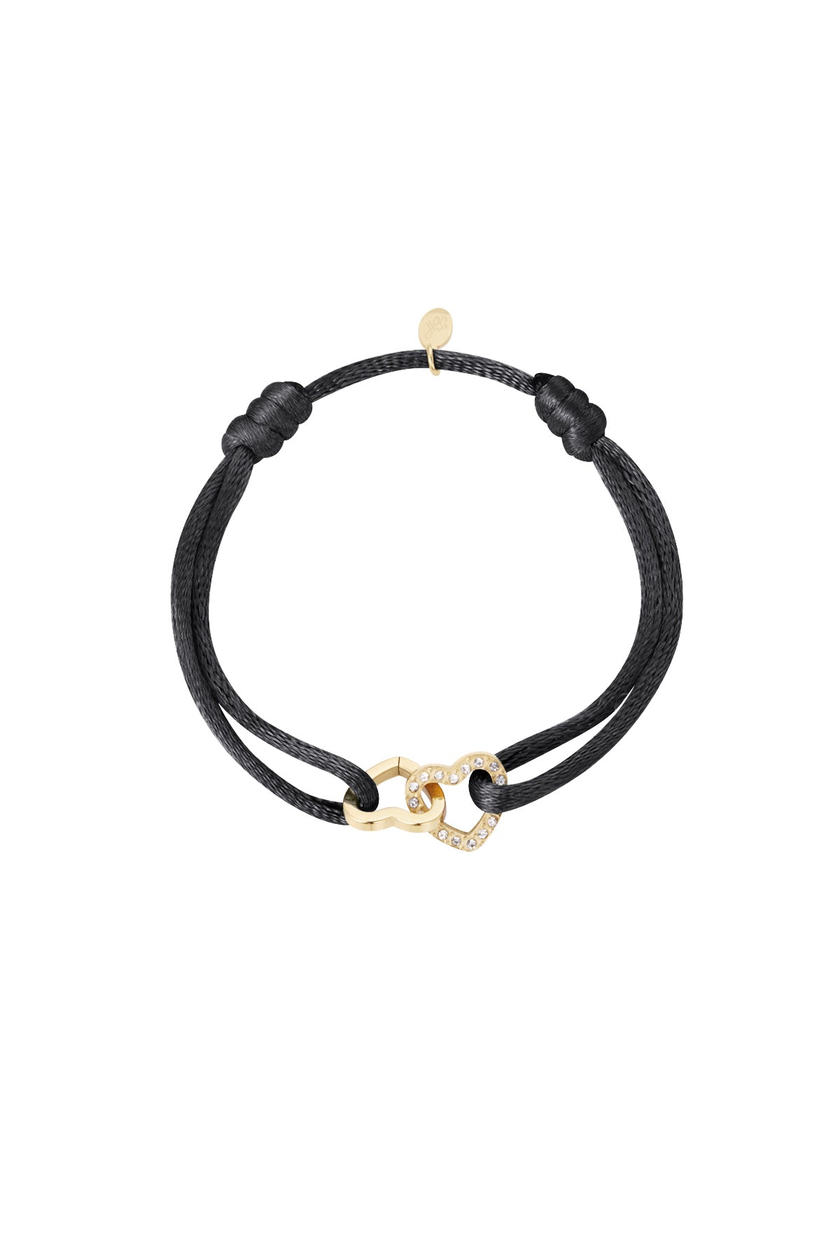Sparkly Love Satin Bracelet - Black