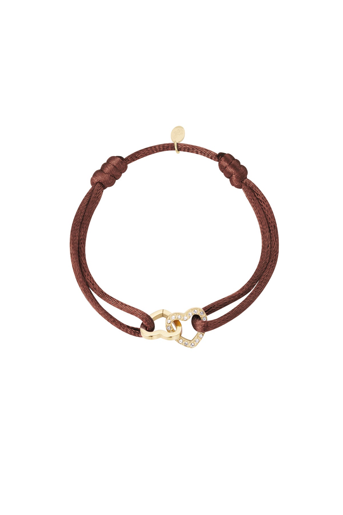 Sparkly Love Satin Bracelet - Brown