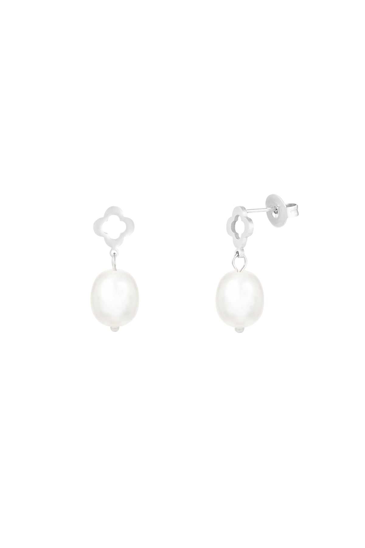Lucky Pearl Earrings - Silver