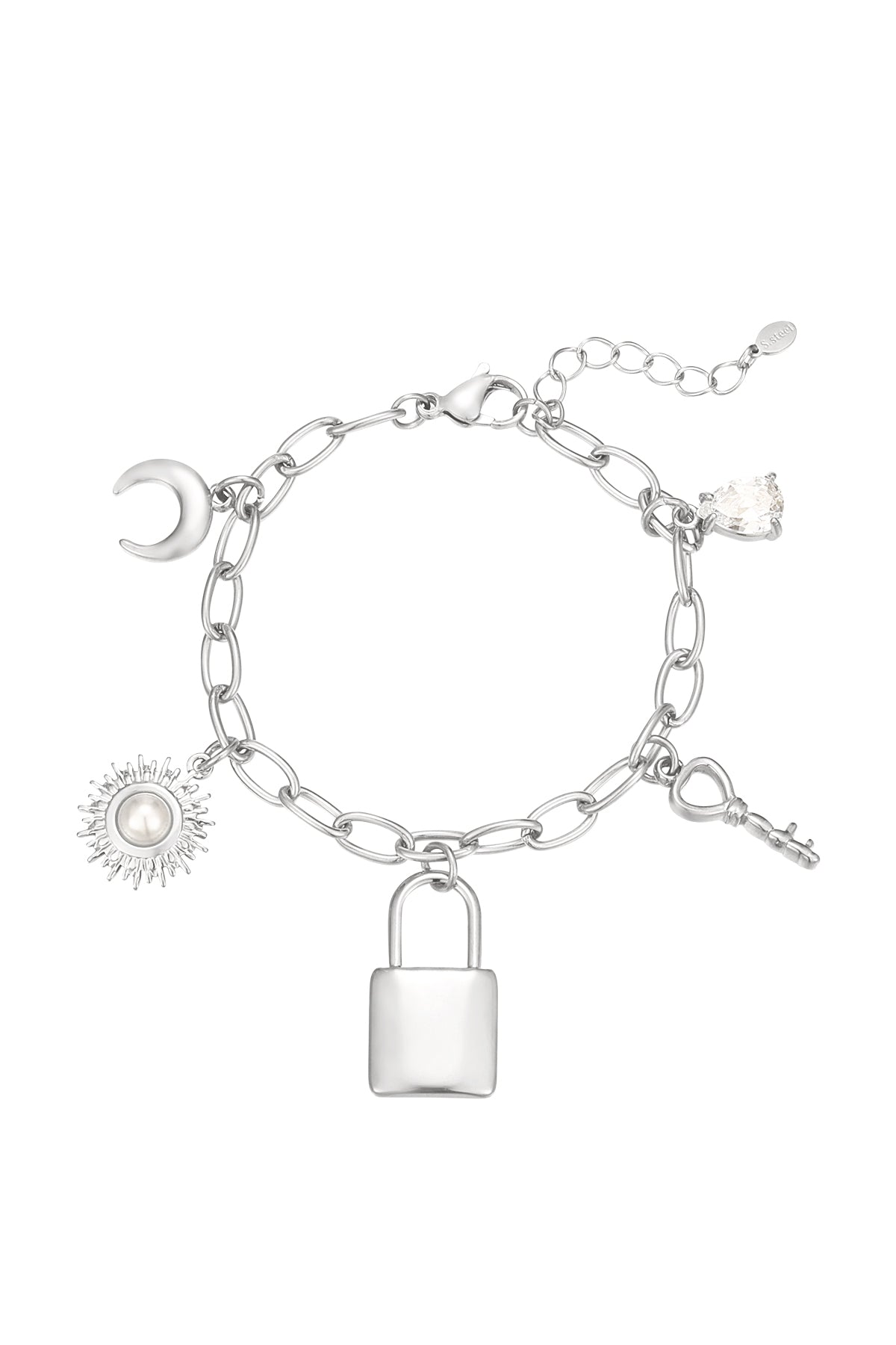 Locked Charm Bracelet - Silver