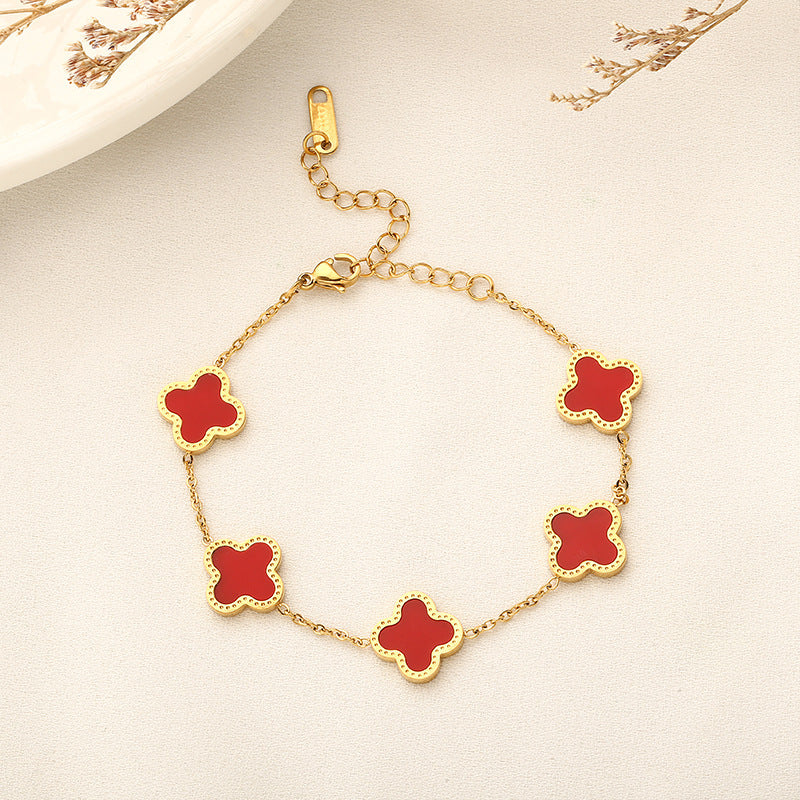 Lucky Bracelet - Gold / Red
