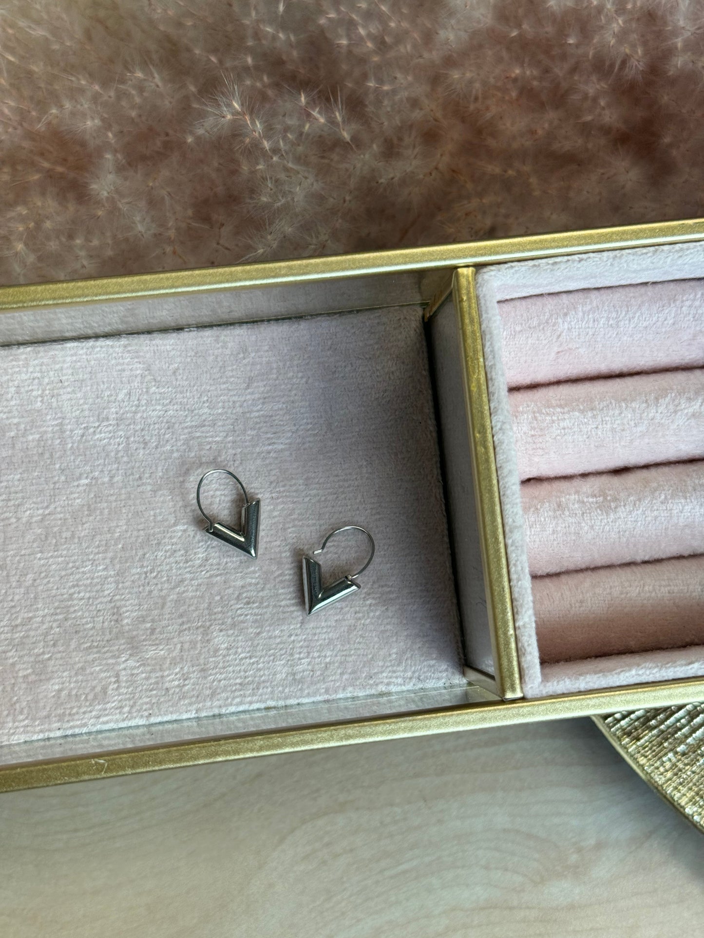 V Earrings Silver