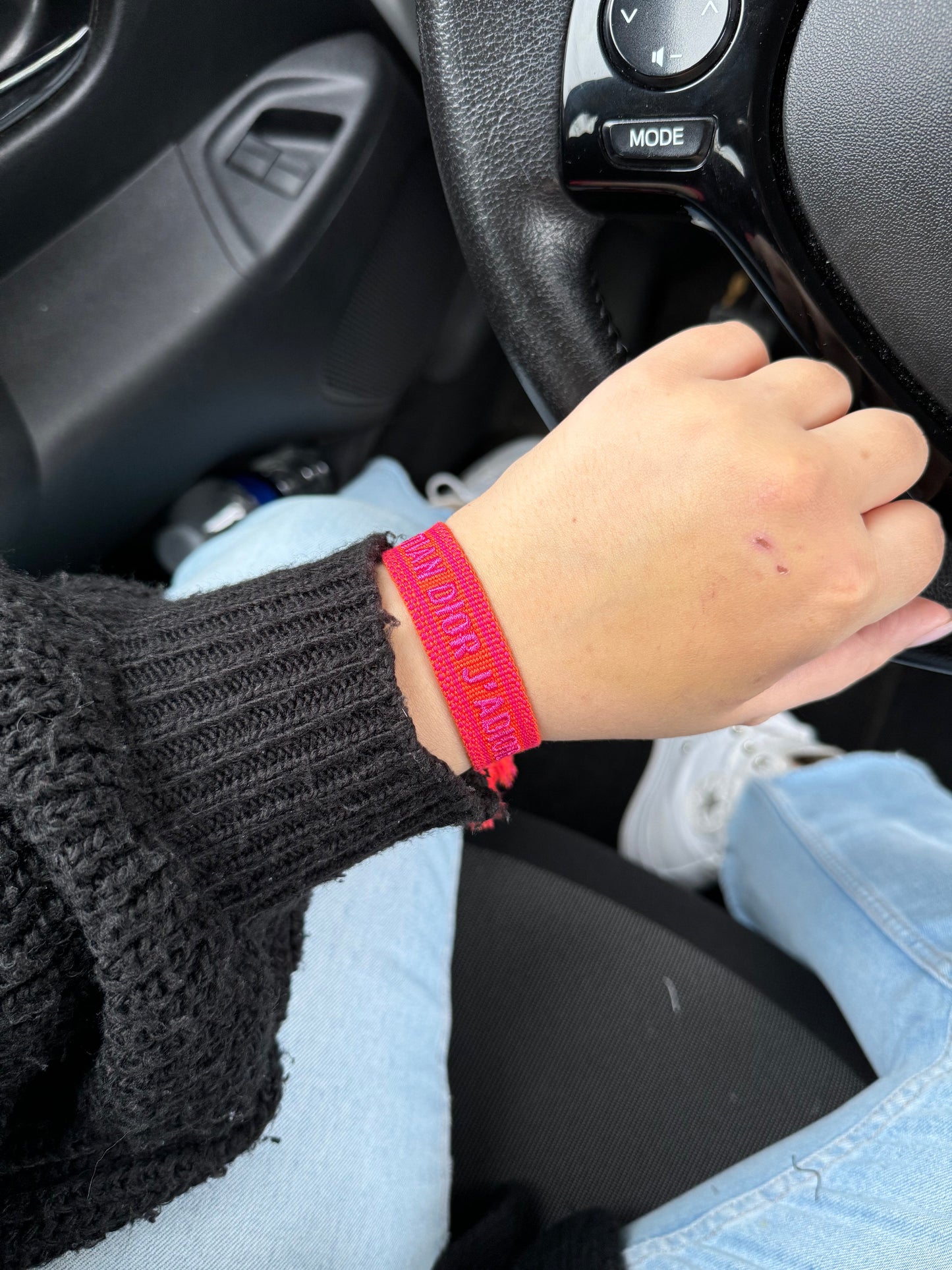 CD Bracelet - Neon Red Pink