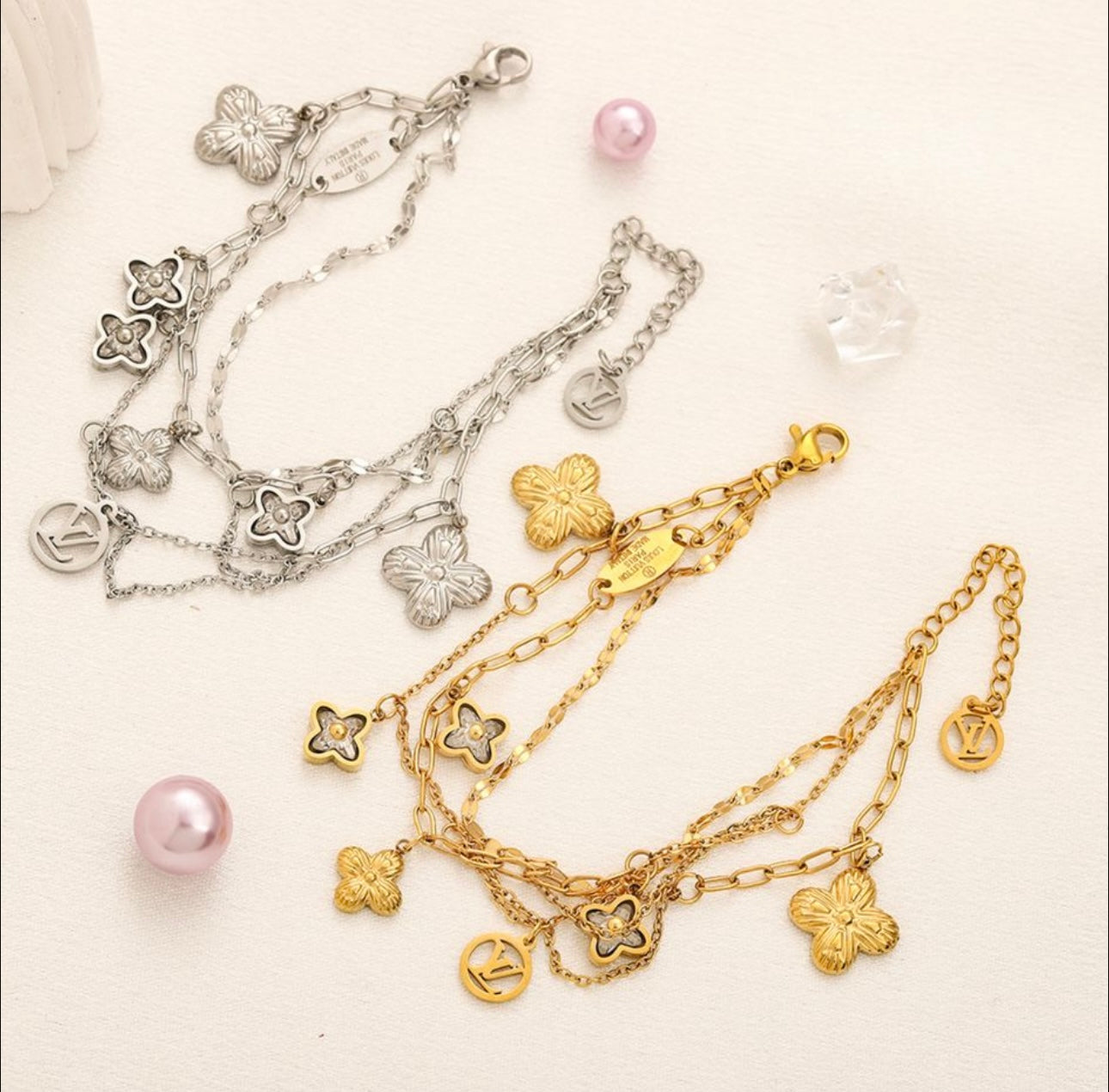 V Bracelet Clover - Silver