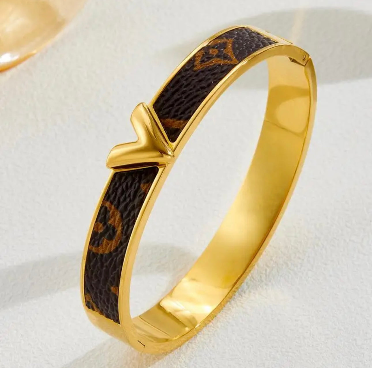 V Leather Bangle