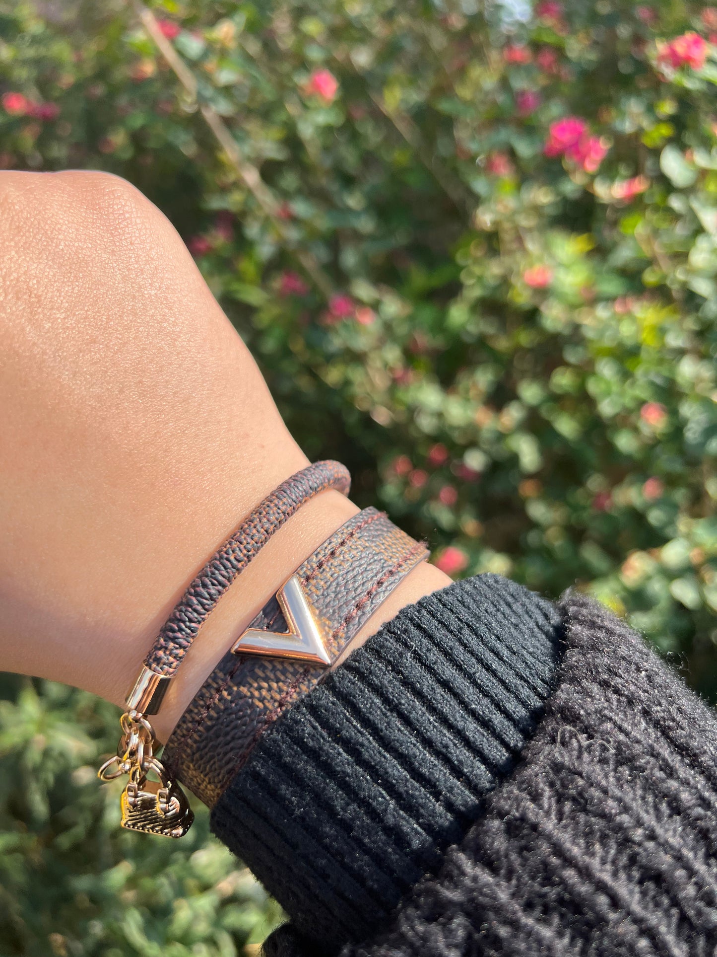 V Leather Bracelet