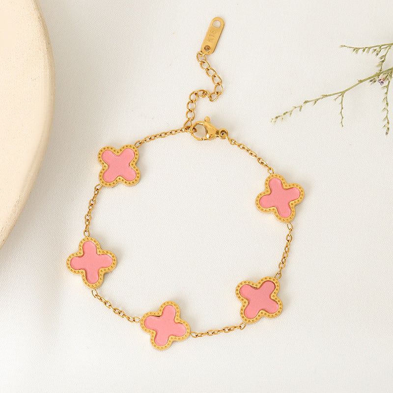 Lucky Bracelet - Gold / Pink