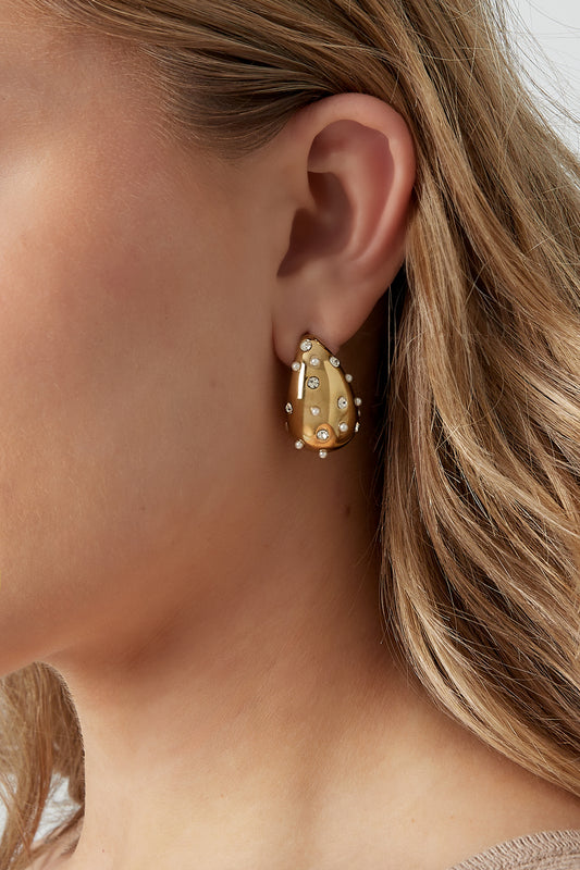 Diamond Drop Earrings - Gold
