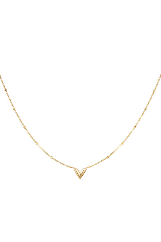 V Dot Necklace - Gold