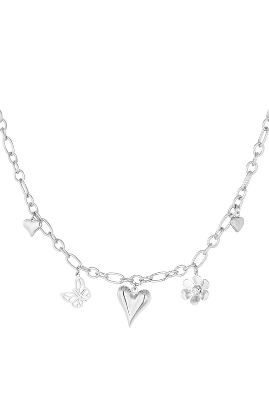 Girly Charm Necklace - Silver
