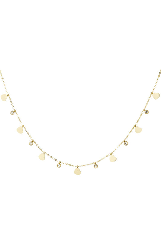 Heart Diamond Necklace - Gold