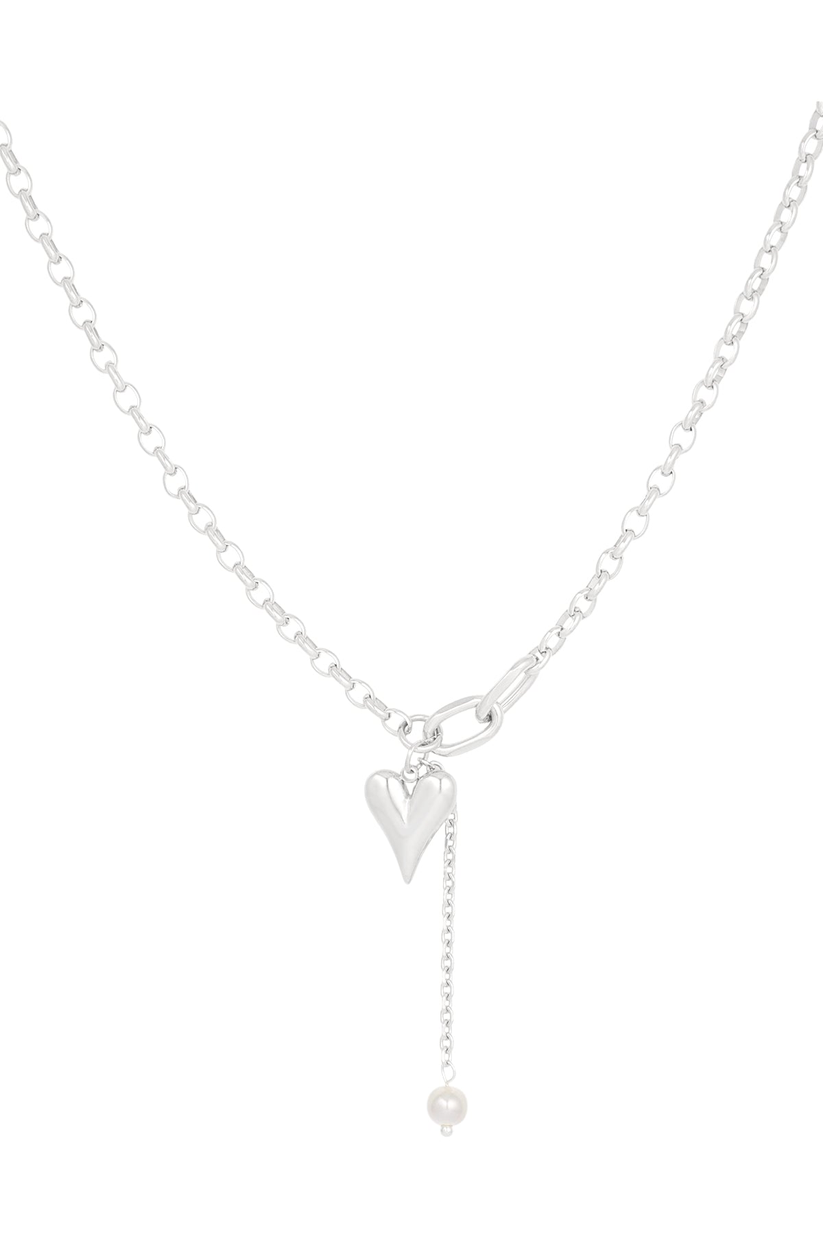 Love Pearl Necklace - Silver