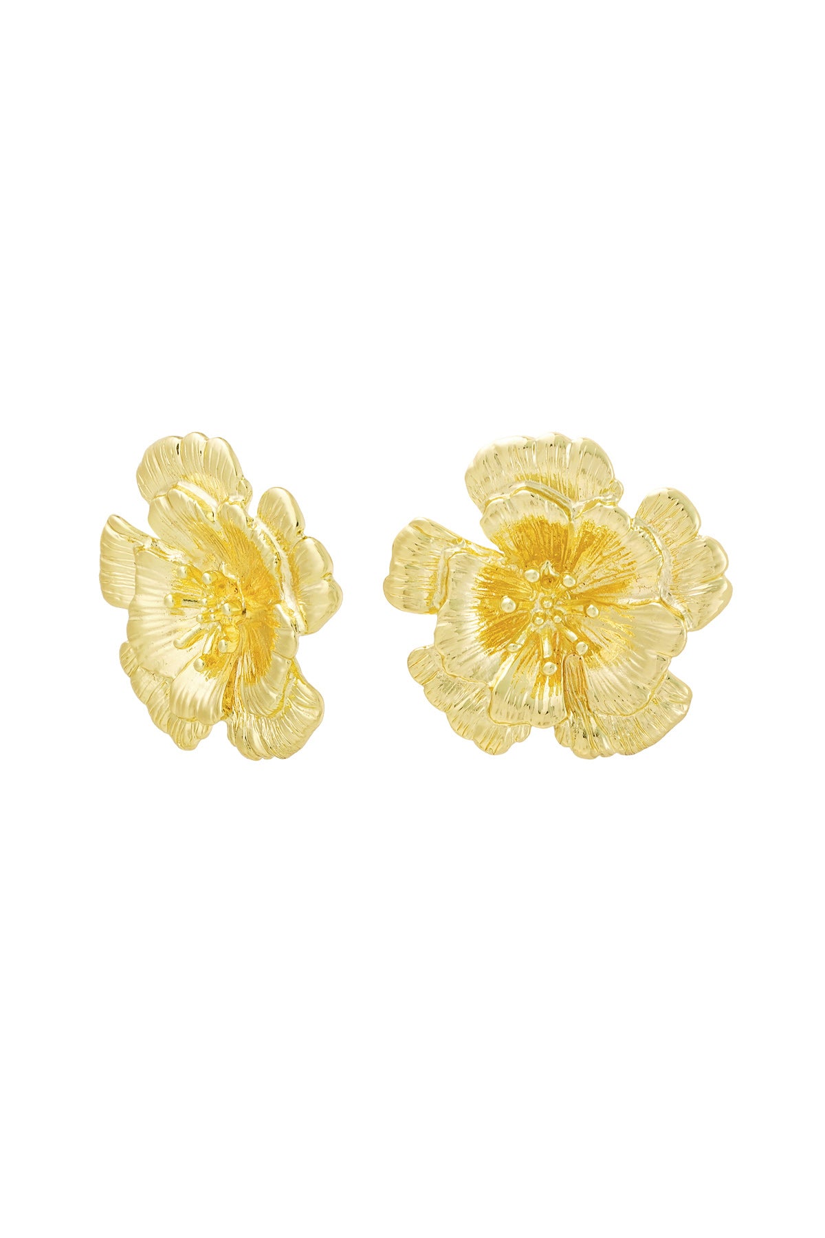 Mary Flower Earrings - Gold