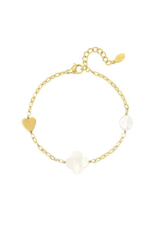 White Gold Heart Bracelet