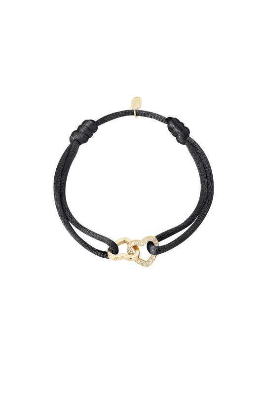 Sparkly Love Satin Bracelet - Black