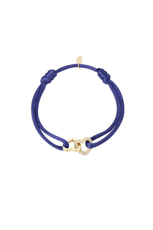 Sparkly Love Satin Bracelet - Navy