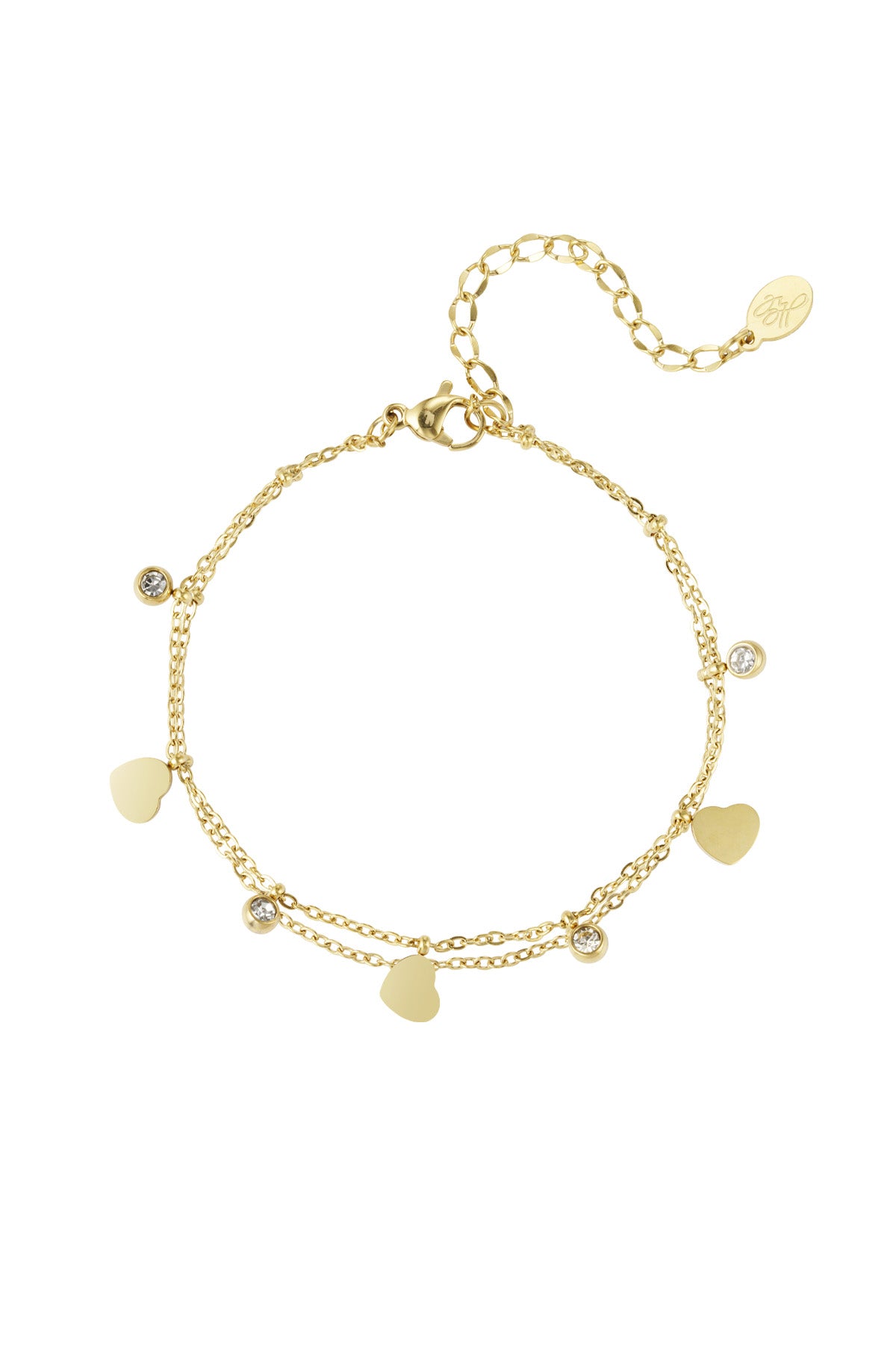 Heart Diamond Bracelet - Gold