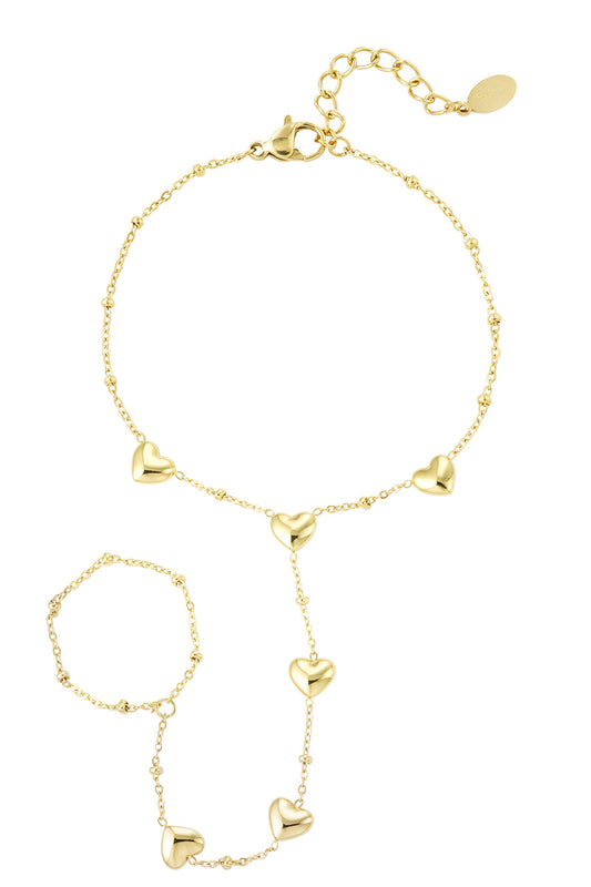 Heart Hand Chain - Gold