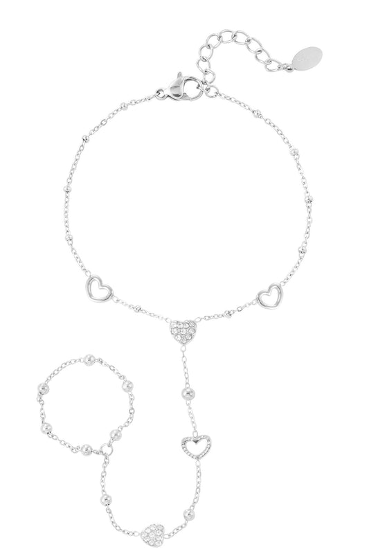 Lovely Hand Chain - Silver
