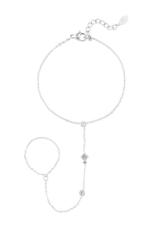 Hand Chain Sparkles - Silver