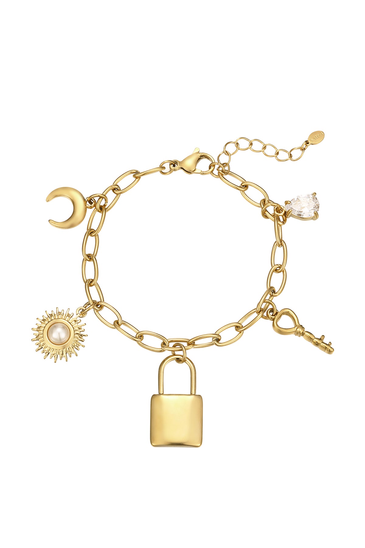 Locked Charm Bracelet - Gold