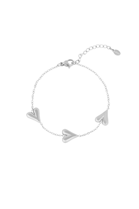 Triple Heart Bracelet - Silver