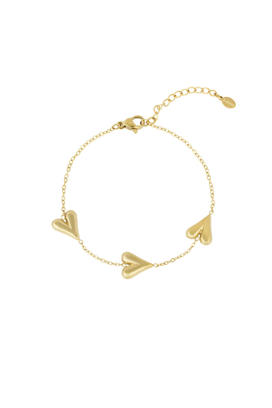 Triple Heart Bracelet - Gold