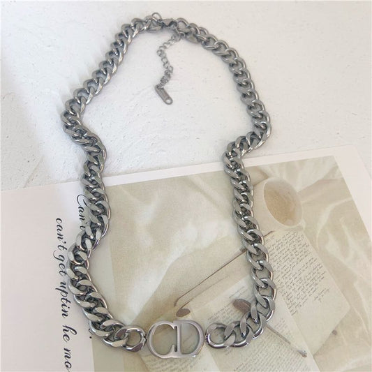 CD Chain Necklace - Silver