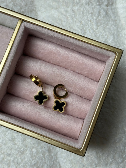 Clover Earrings - Black