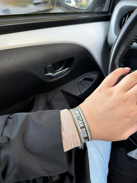 CD bracelet - Army Green White