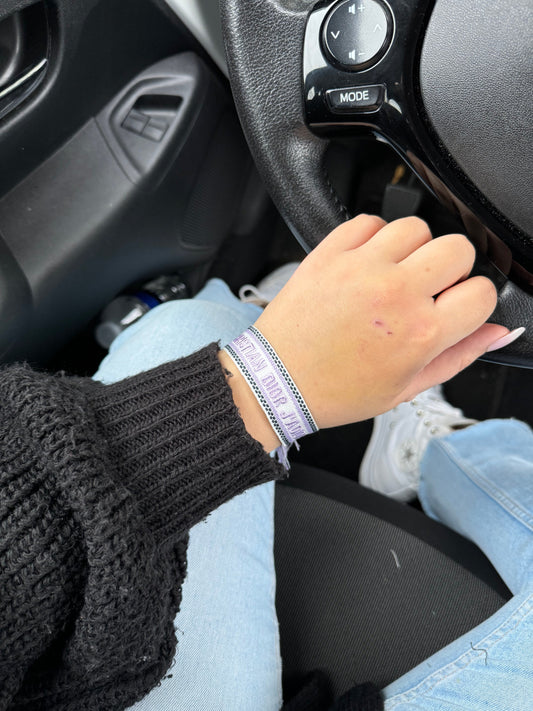 CD Bracelet - Stitchy Purple
