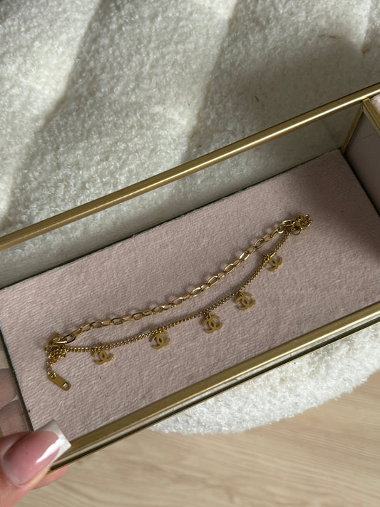 C Logo Double Chain Bracelet