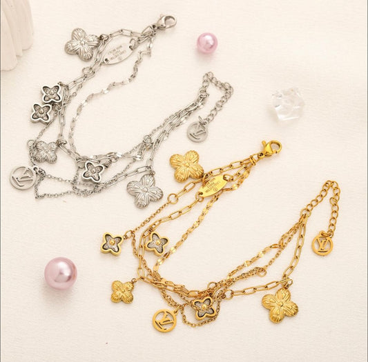 V Bracelet Clover - Silver
