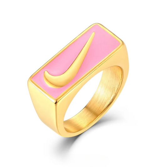 Swooshy Ring - Pink Bold