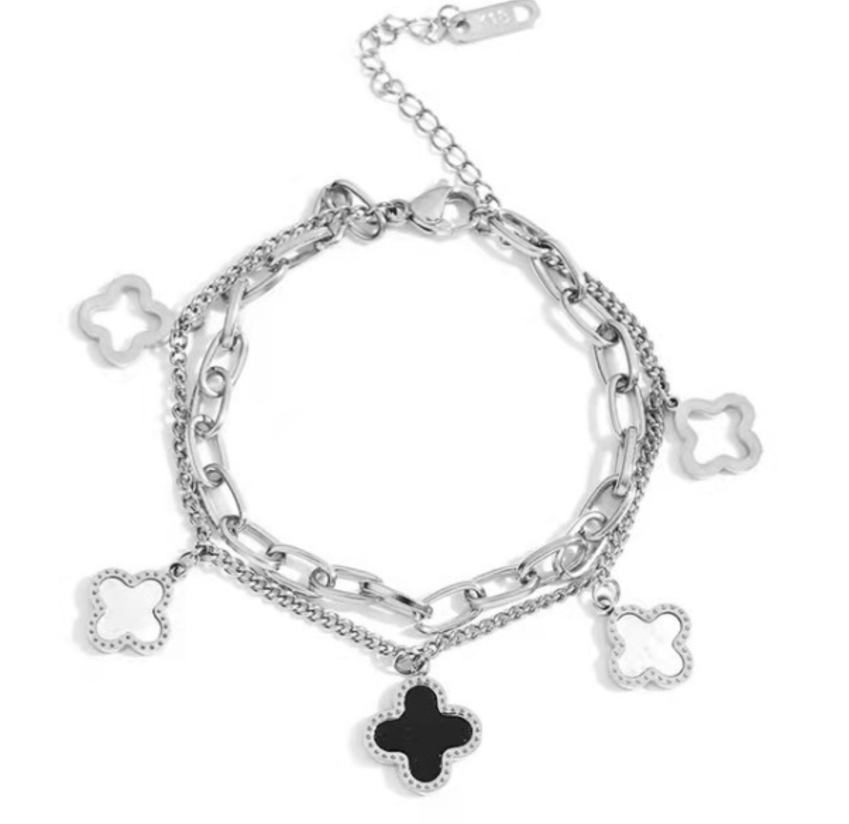Lucky Clover Charm Bracelet - SIlver